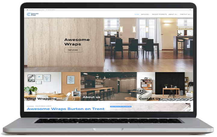 Awesome Wraps website by cads web design Swadlincote, Burton on Trent and Ashby de la Zouch