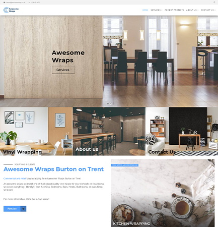 Awesome Wraps website by cads web design Swadlincote, Burton on Trent and Ashby de la Zouch