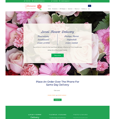 Fleurtations website by cads web design Swadlincote, Burton on Trent and Ashby de la Zouch