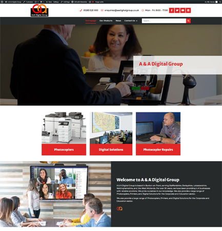 aadigital website by CADS Web Design in Swadlincote