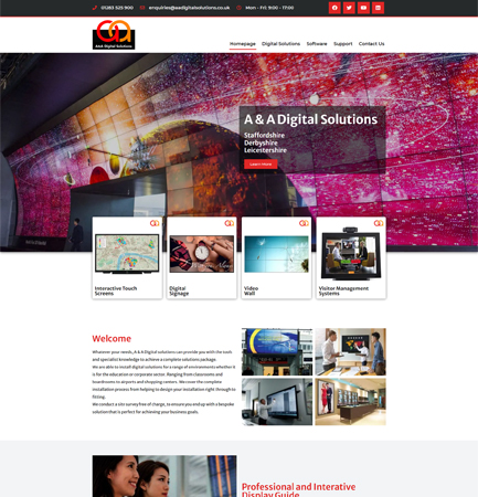 aaDigital website by cads web design Swadlincote, Burton on Trent and Ashby de la Zouch