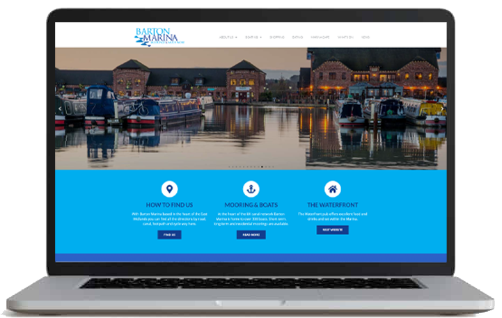 Barton Marina website by CADS Web Design in Swadlincote