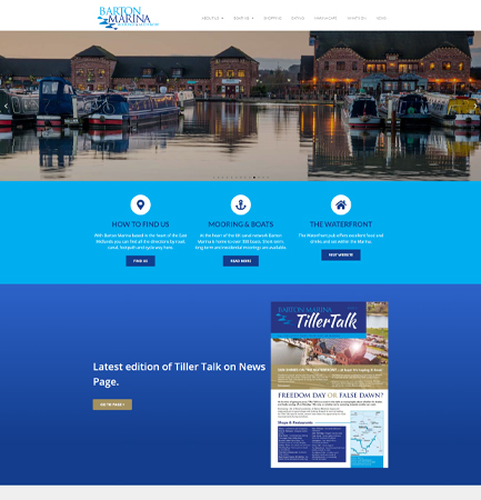 Barton Marina website by CADS Web Design in Swadlincote