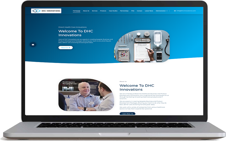 DHC Innovations website designed and built by cads