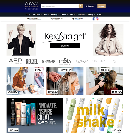 arrowhair website built by cads