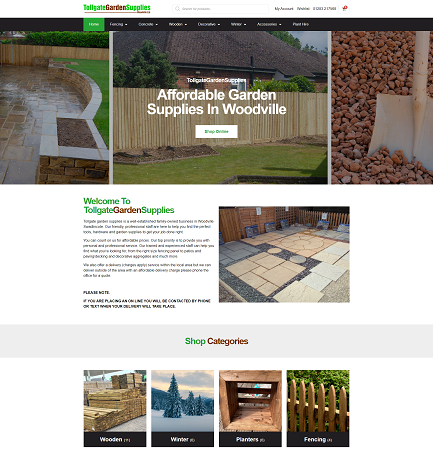 Tollgate Garden Supplies website built and designed by cads using Wordpress