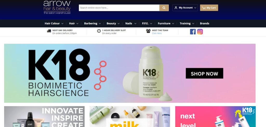ecommerce website design for a beauty shop