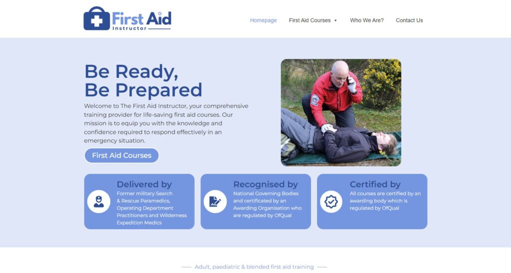 the first aid instructor wordpress website