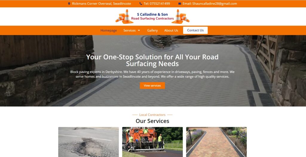 s calladine and sons website redesign
