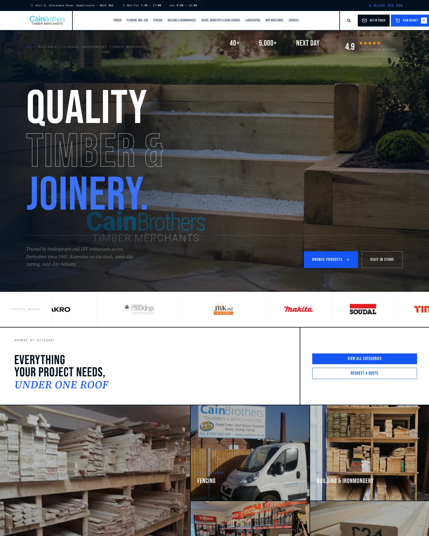 Cain Brothers Timber Merchants website by CADS Web