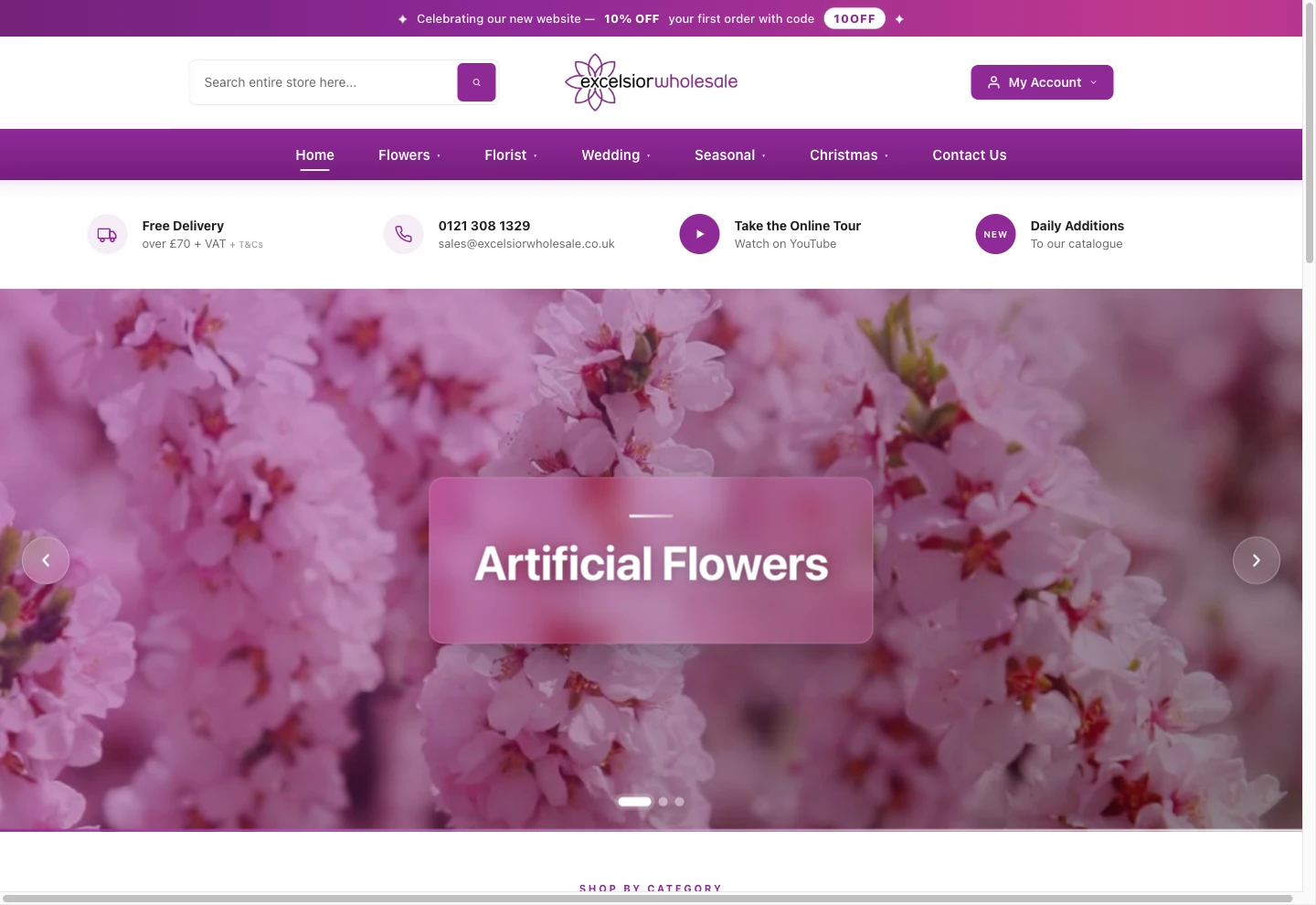Excelsior Wholesale website by CADS Web